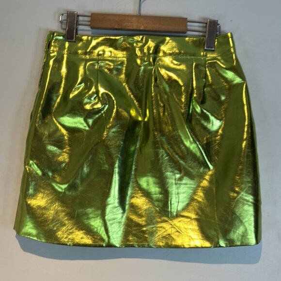 Metallic Green Mini Skirt - Picture 5 of 12